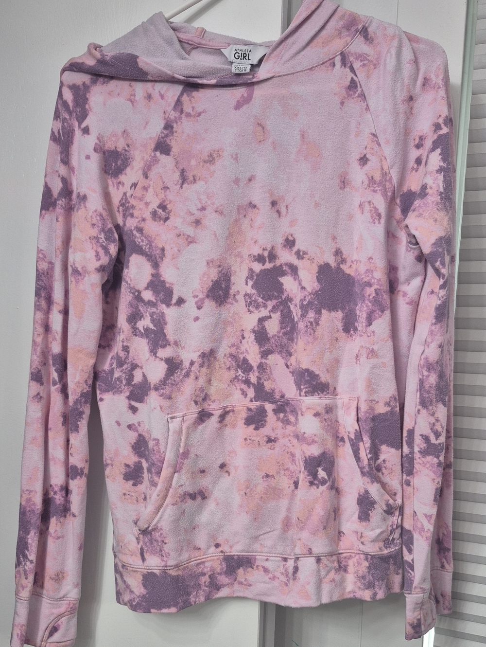 Athleta Girl Pink & Purple Tie-Dye Pullover Hoodie